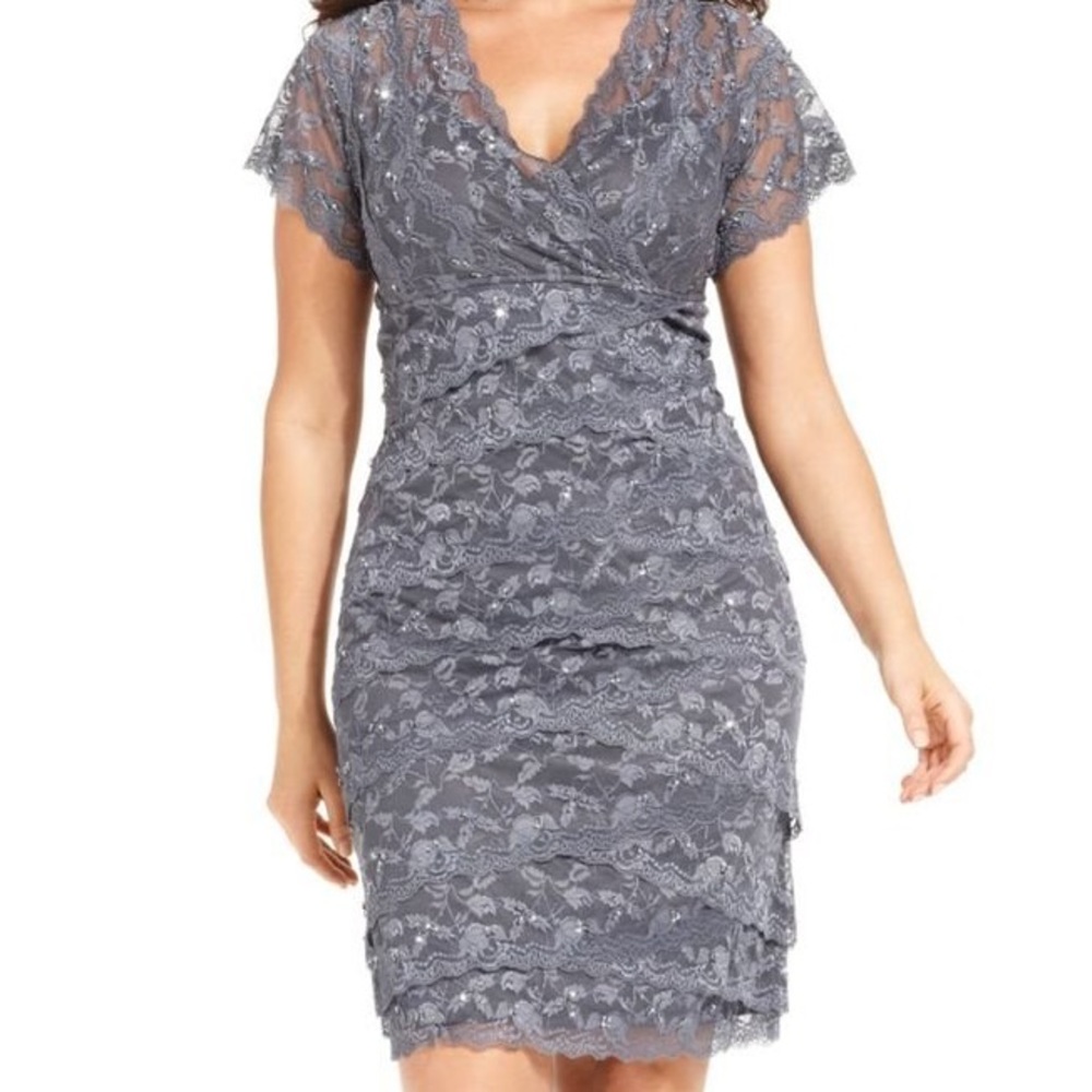 Gray Lace Cocktail Dress